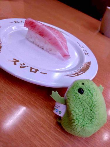 🐸きょう ぱぺとスンスン すしこらぼ やってるおもっﾁｬのに まだやってなかったﾁｬ…。かわりに "ゼイタク" めにゅー たくさん たのんで きﾁｬ！これが "おーとろ" か！