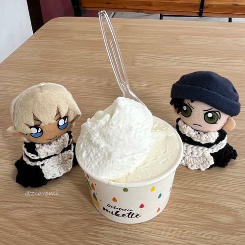 🙂みそチーズあじとしおバニラあじのジェラートですよ！おいしいです！！
🙁あつくてぽかぽかになったわたにありがたいな…