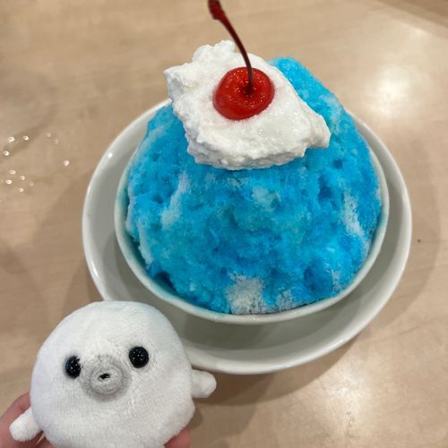 この前食べたかき氷。きれいなブルー。
夏が近づいてきた？？