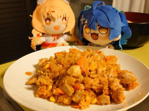 昨日はたまちゃん、あまみゃちゃん(まるっとのすがた)とケチャップライス食べました🍚