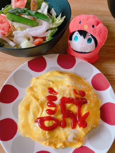 ケチャップかけますね「誠」！！