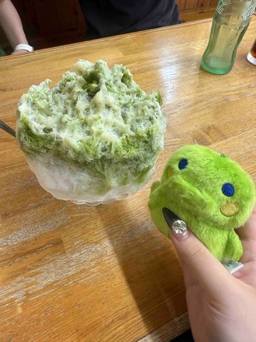 初かき氷だっち！！抹茶少し苦くて美味しいだっち