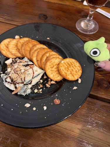 飼い主がなんかオシャレなの食べてた！なんだろうはクラッカーだけもらいました