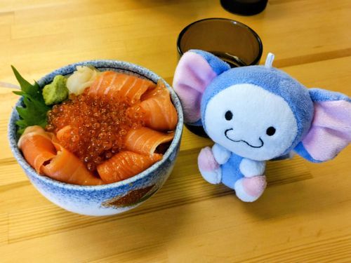 鮭といくらの親子丼をたべたよ！