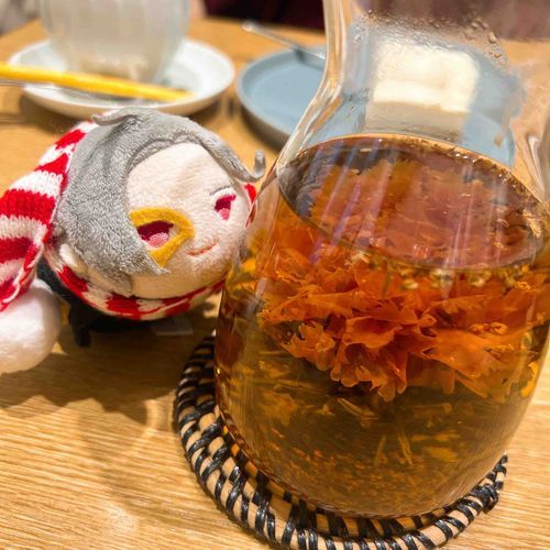 だいはんにゃながみつ〖工芸茶というものらしい。俺みたいだと主が選んでいたが……アンタにはこう、綺麗に見えるのかい？〗