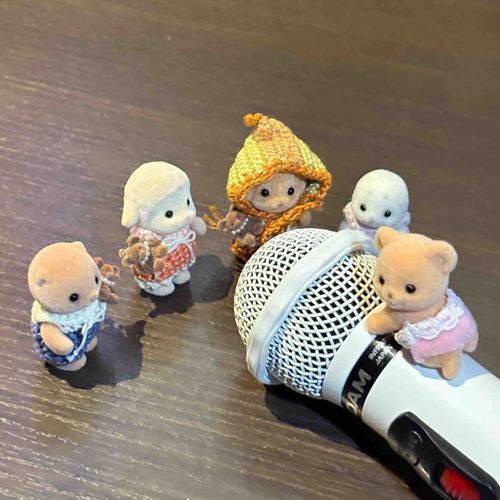 みんなで おうたのれんしゅうした！
うたうの だいすき！

いつかみんなで きらきらステージに
立つんだ ♩