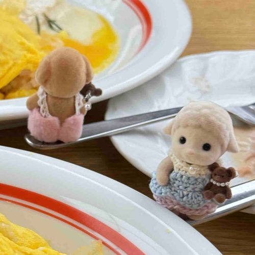 せ たりなくて
フォークのっちゃった ！
ころばなかったよ ！