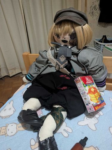 私のアレンジしたデスノートのメロ君です♪約70センチはあります♪洋服は人間用のを手縫いでサイズダウンしています😊