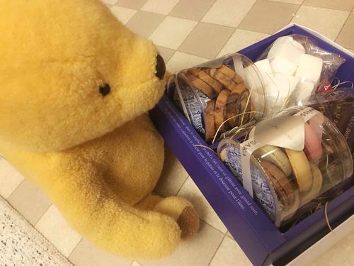それと、お友だちぷーからお菓子をプレゼントしてもらったよ。マカロンにチョコにクッキーにマシュマロ。マシュマロきらい…。お友だちにあげちゃおう。ぷっぷー。