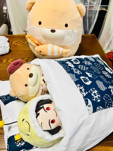 ぷっそーのためにパパがおふとんかってくれました^^ 、、でもぷっそーはこのおふとんにはいりませんでした。かなしんでるなか、きよみちゅくんとごんちゃんがさっそくきもちよさそうにねちゃいました。
ぴえんでしゅ><