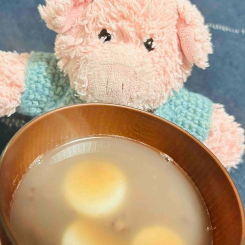 ねるまえのぜんざいぶぅ
ちゃちゃんとはんぶんこぶぅ🫘