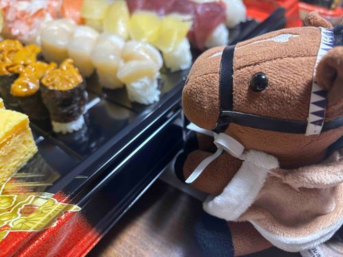 おどう、お寿司だよ。たくさんおたべ