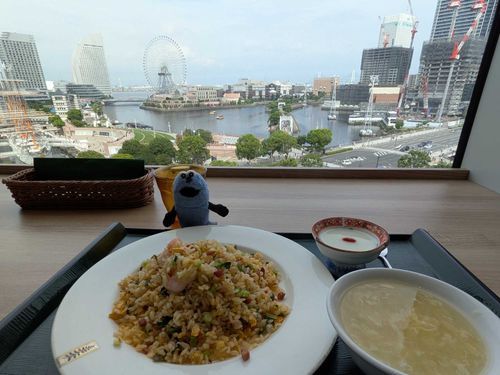 みなとみらいの景色を見ながら、大好きなチャーハンを食べたよ！
最高だね！