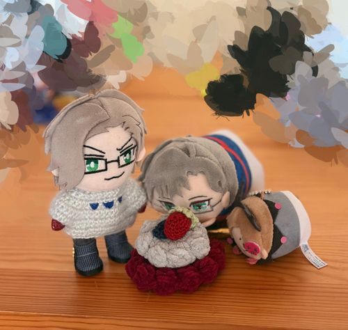 今日は誕生日🎂だからミニケーキ編んだよ〜おめでとう🥳