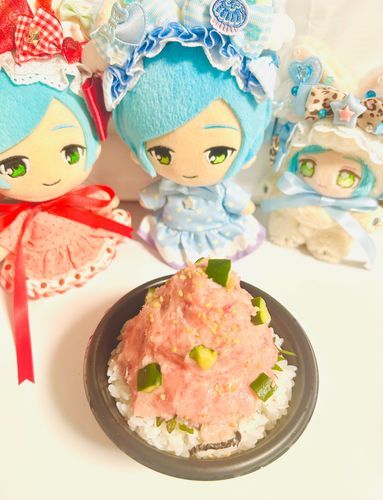 かなたくん、山盛りのマグロのたたき丼だよ。