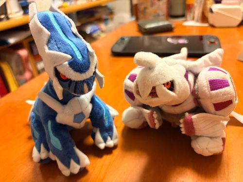 リサイクルショップでディアルガさん見かけたのでお迎え。
友情出演、妹のパルキアさん☁⸒⸒