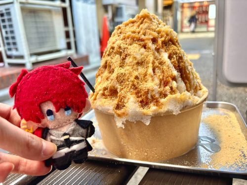 "彩夏"のかきごおり、だよ
くろみつ･きなこ･こくとうのやさしいあまさで、あるじは ふわふわのこおりに かんどうしていたよ