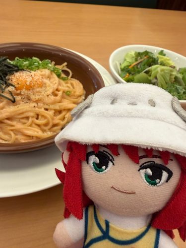 ガストのｺﾘ、マジ美味い😋明太クリームカルボナーラ😋
