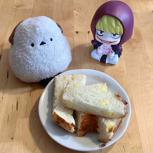 🐣今日お姉ちゃんの仕事先でもらったでちって。コラちゃん、食べないでち？
💖ううう…パンか…美味いか？
👩顔見知りのお客様がみんなにってくださったのよ☺️けっこう常連さんがいらしたり、嬉しいわ😊もちろん、このパンとっても美味しいわよ☺️💗