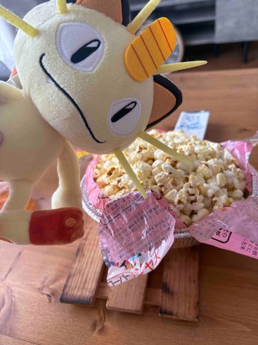 正体は ポップコーンだったにゃ！🍿
さりーに ナイショで たべるにゃ〜🤫