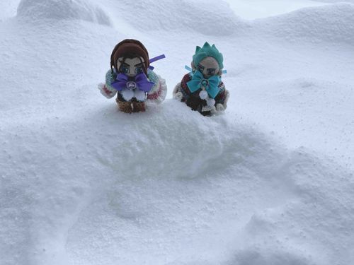 雪にキレるぬいたち