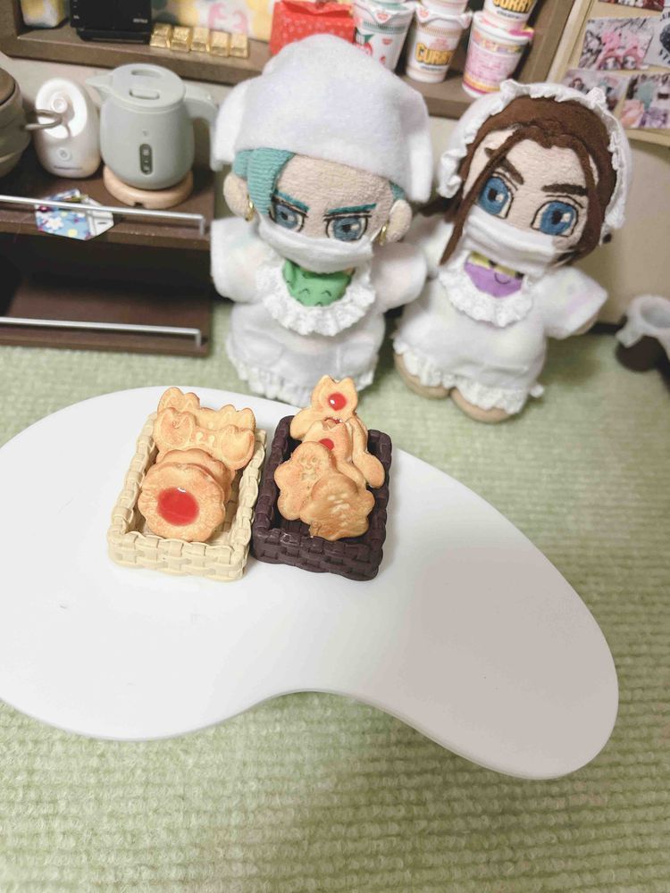 クッキーを焼くぬいたち…