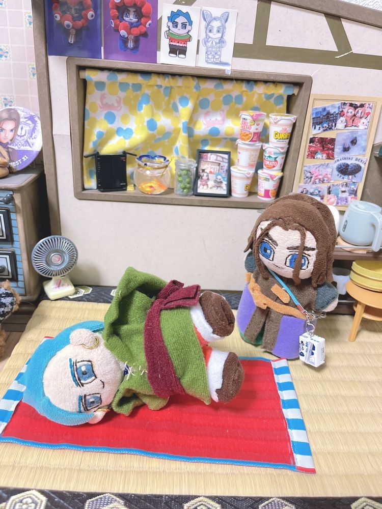 ヨガをするぬいたち
