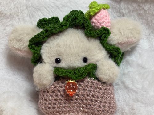 主が即席で作ってくれたいちごのお洋服たち🍓
うさ可愛い？