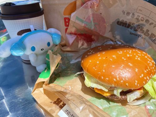 いいお天気だから、おねえちゃんお昼をテイクアウトしたの。グッドアイデア、だね🩵
背中がちょっと暑かった🩵