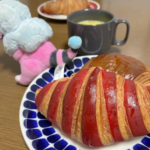 しましま🥐おそろいだね〜