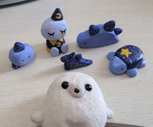 粘土で作品作った🌟