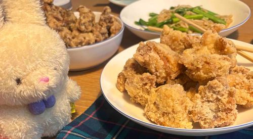 大好きなからあげをたべたとん！おいしかったとん！でも油が思ったより胃にきて、あんまりたべれなかったとん…。