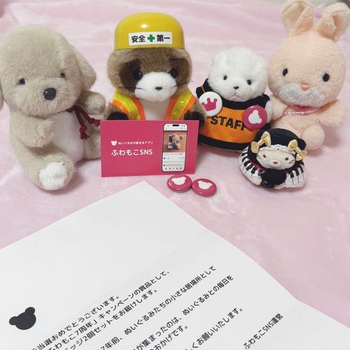 みみのところにも  ふわもこえすえぬえすさんの  ばっじ  とどいたなの😍💕💕
でざへすで  もらった  ばっじも  ぽゆちゃんが  つけてくれたよ〜🐻‍❄️🎶
これからも  よろしく  おねがいします❣️❣️ちゃんみみ  いちどう