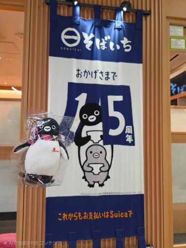 新宿駅構内
そばいち
アテンダントペンギンさん（ピンクスカーフ）