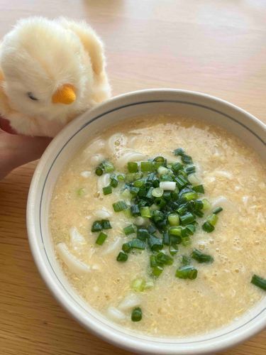 おひる　かきたまうどん　おれはたべられないけどね