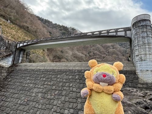 神奈川県　石小屋ダム　宮ヶ瀬ダムの下流にあるちっこいダム！副ダム！石積みっぽいデザインが、けーかんとマッチしてるぶもー😤