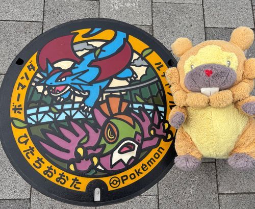 よくみると後ろに橋が！竜神大吊橋ぶも！ボーマンダ先輩にぴったし！ルチャブルさんのフライングプレス！かっくいいぶもー😤