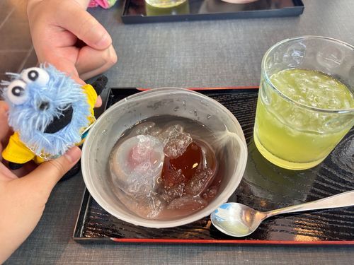 水まんじゅう！と、はすもち！
ひんやりぷるもち美味しいね