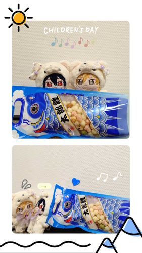 昨日みんなで美味しくボ〜リボ〜リと食べました😋

💛これがこいのぼりだよ〜🎏
💜はじめましてじゃのう🎵

💜か、薫くん!!我輩食べられておる…🥲
💛わぁぁぁ💦零くん！？