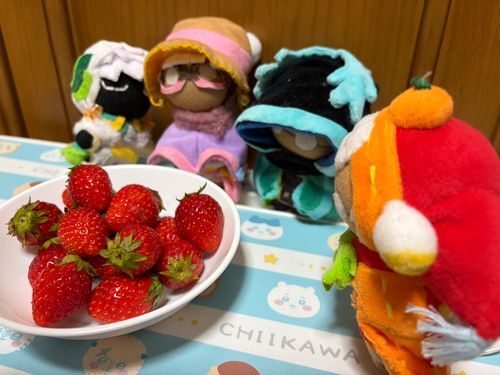 最近  よく夕飯にいちごがでてくるんだ！

甘くておいしいよ！