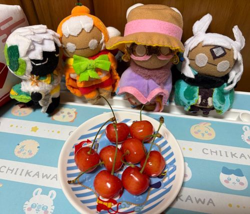 今日はさくらんぼ食べるよ！

数的に1人2つかな？