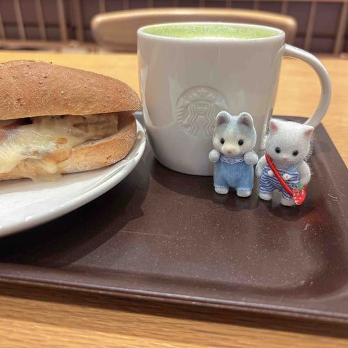 抹茶ティーラテが好き。
カスタムしてみたいけど(甘さ控えめに)レジに立つと緊張して言えないの😭