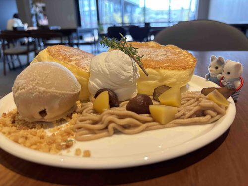 これを目当てでお店に来たの。
パンケーキって無限に食べられる！って思うのに最後の2口くらいになったらおなかいっぱいになってしまうのなんで？