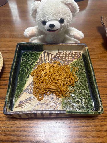 ぼく器にはこだわるんだー❗️
織部、伊賀、備前、信楽…
UFOが高級料理に感じる…