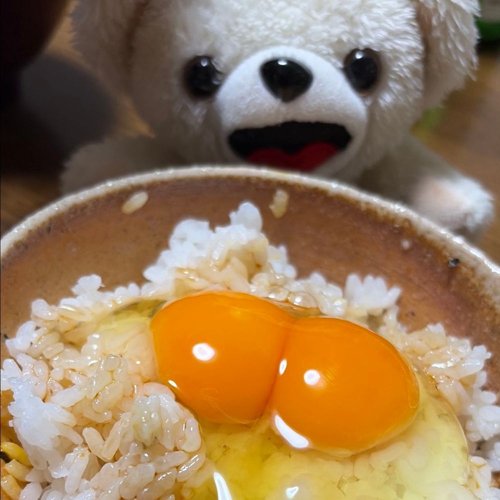おかわりしたら…たまごが…ダブルだーーーー❗️❗️❗️