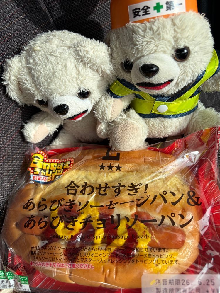ぼくのお気に入りのツナたまごサンドゲットだ❗️
ダブルソーセージのパンも美味しそうだ…❗️❗️