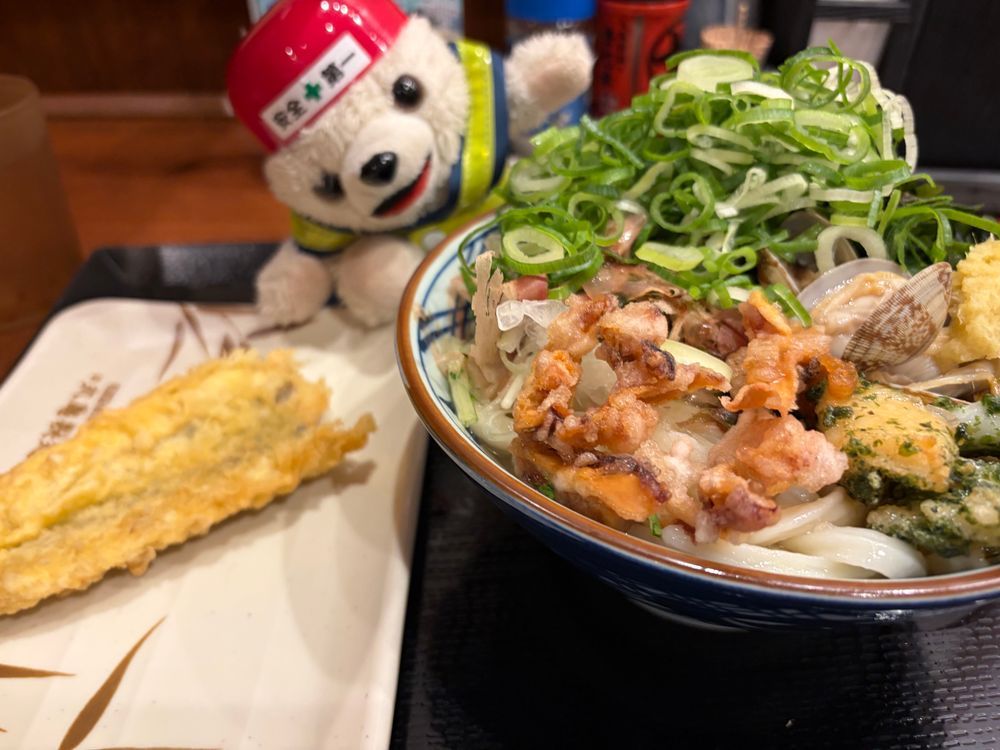 暑い季節は冷たいうどんが熱中症対策にヨシ❗️
イワシの天ぷらは塩で食べるのが真の食通だヨシ❗️