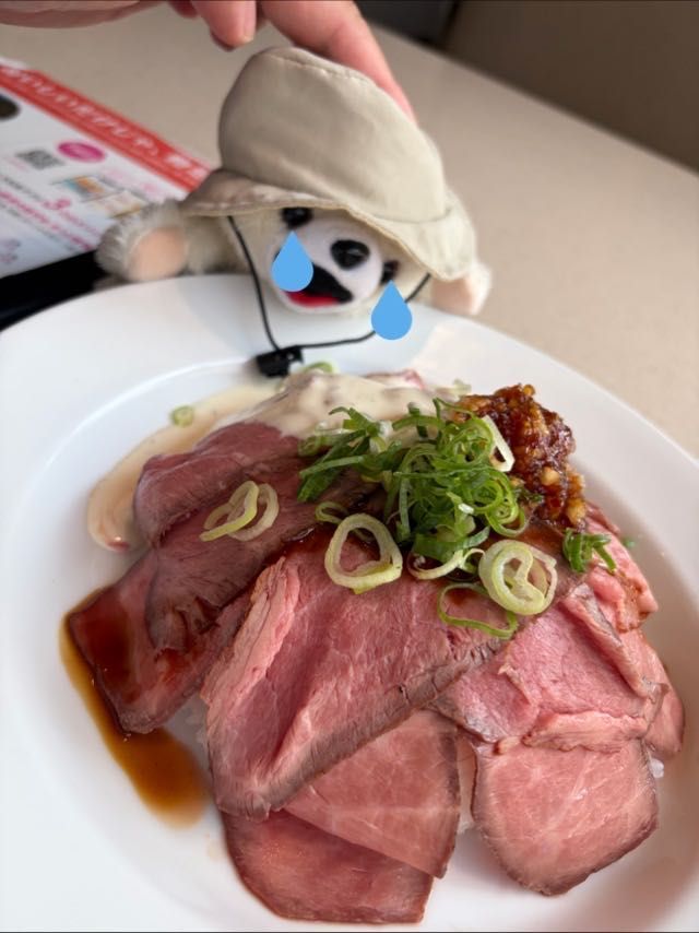 松屋でローストビーフ頼んだら、メニューの写真では卵黄が付いてたけど、ぼくのには付いて無かったんだ…
