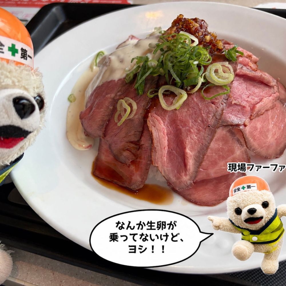 松屋のローストビーフ…メニュー写真には卵黄が乗ってるけど…ぼくのには乗ってないなあ…
まあよくわからないからヨシ❗️
(適当な確認の現場ファーファ)