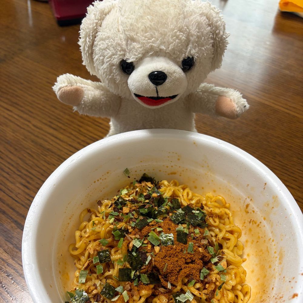 今日は辛辛魚のまぜそば食べたよ❗️